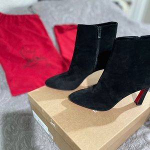Christian Louboutin black suede booties